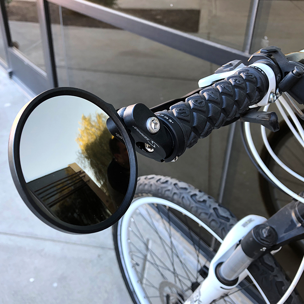 BleuMoo Compact Design Cycling Handlebar Mirror Rotary Bike Rearview 