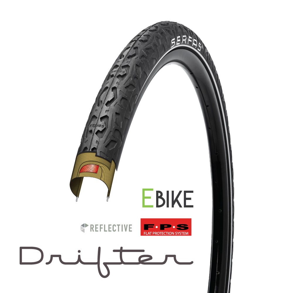 (E-CTR) E-Drifter E-Bike Tire w/ Reflective Sidewall: 27.5 x 2.35
