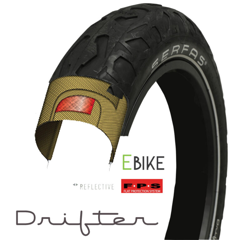 E-CTR E-Drifter E-Bike Tire w/ Reflective Sidewall: 20 x 4.25